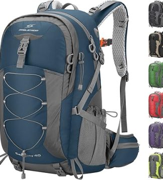 Maelstrom Hiking Backpack,Camping Backpack,40L Waterproof Hiking Daypack with Rain Cover,Lightweight Travel Backpack,Blue