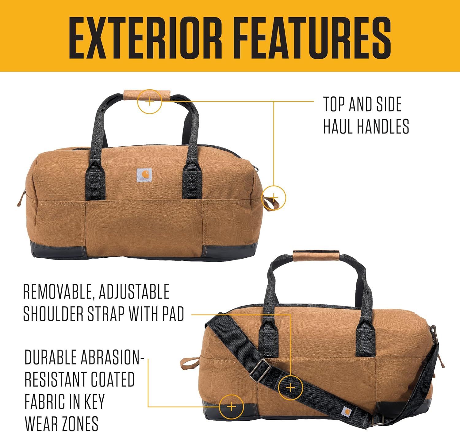 Carhartt Classic Duffels, Heavy-Duty Bag for Jobsite, Gym and Travel - Image 2